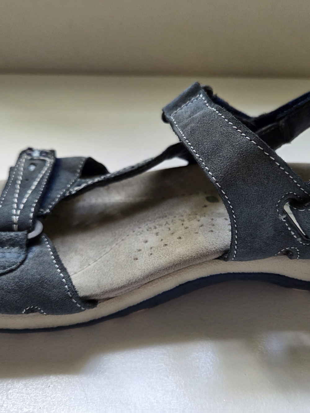Earth Orgins Blue Suede Adjustable Strap Sandals - Picture 6 of 9